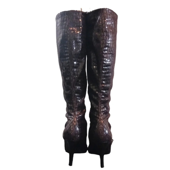 DIBA Tall Snakeskin Embossed Knee High Boots Rhett size 8.5 - Picture 6 of 12